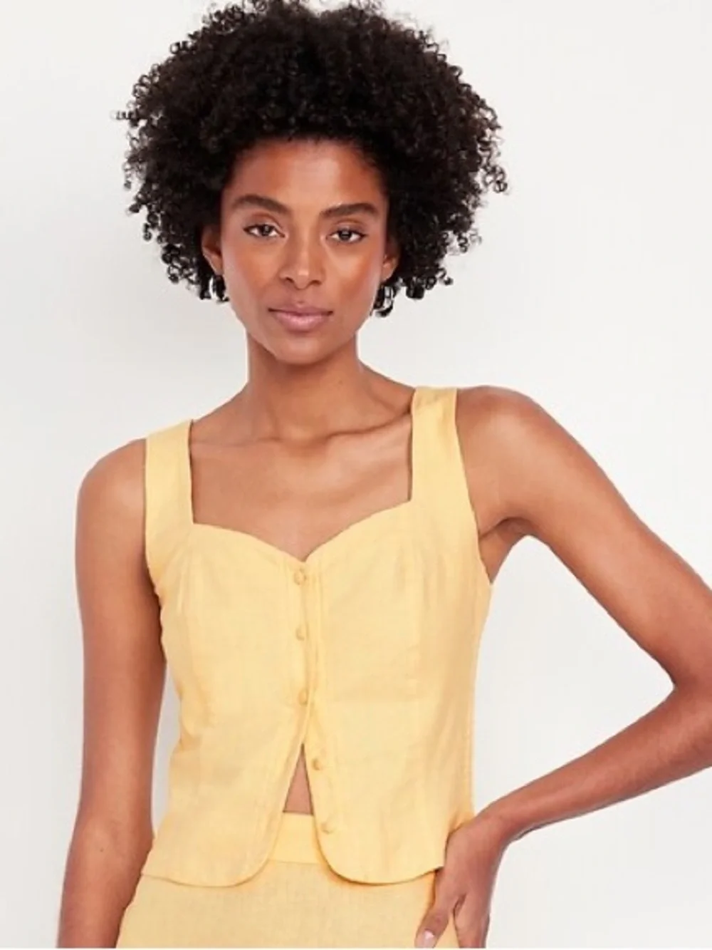 old navy • button-front sweetheart vest - Picture 1 of 7